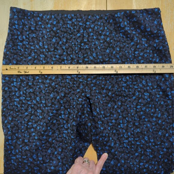 Ann Taylor Womens XLT Black Blue Patterned Pants elastic waist skinny - Picture 10 of 12